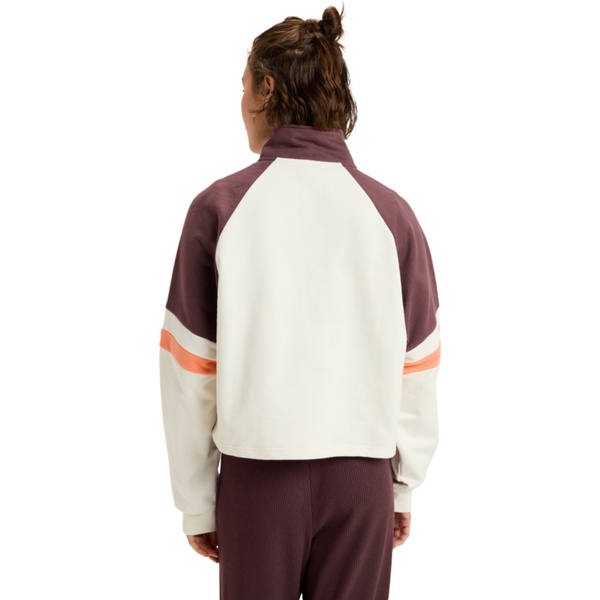 2025 Roxy Da Donna Essential Energy Boxy Half Zip Sport Fleece ERJFT05011 - Whisper White